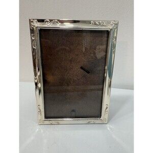 LOVELY STERLING SILVER PHOTO FRAME Ribbon Frame Gorgeous Silver With Lacquer